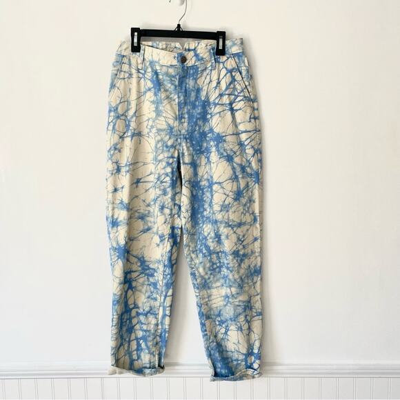 Rachel Comey x Target Collab Tie Dye Retro High Waist Straight Blue Cream Jean 4 - Picture 2 of 8